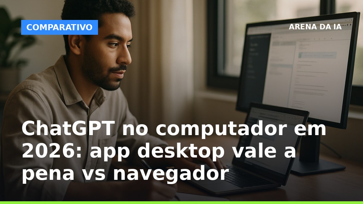 ChatGPT no computador em 2026: comparação entre app desktop e navegador no trabalho