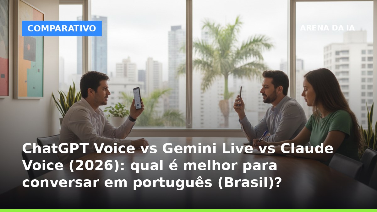 Comparativo ChatGPT Voice vs Gemini Live vs Claude Voice para conversar em português no Brasil
