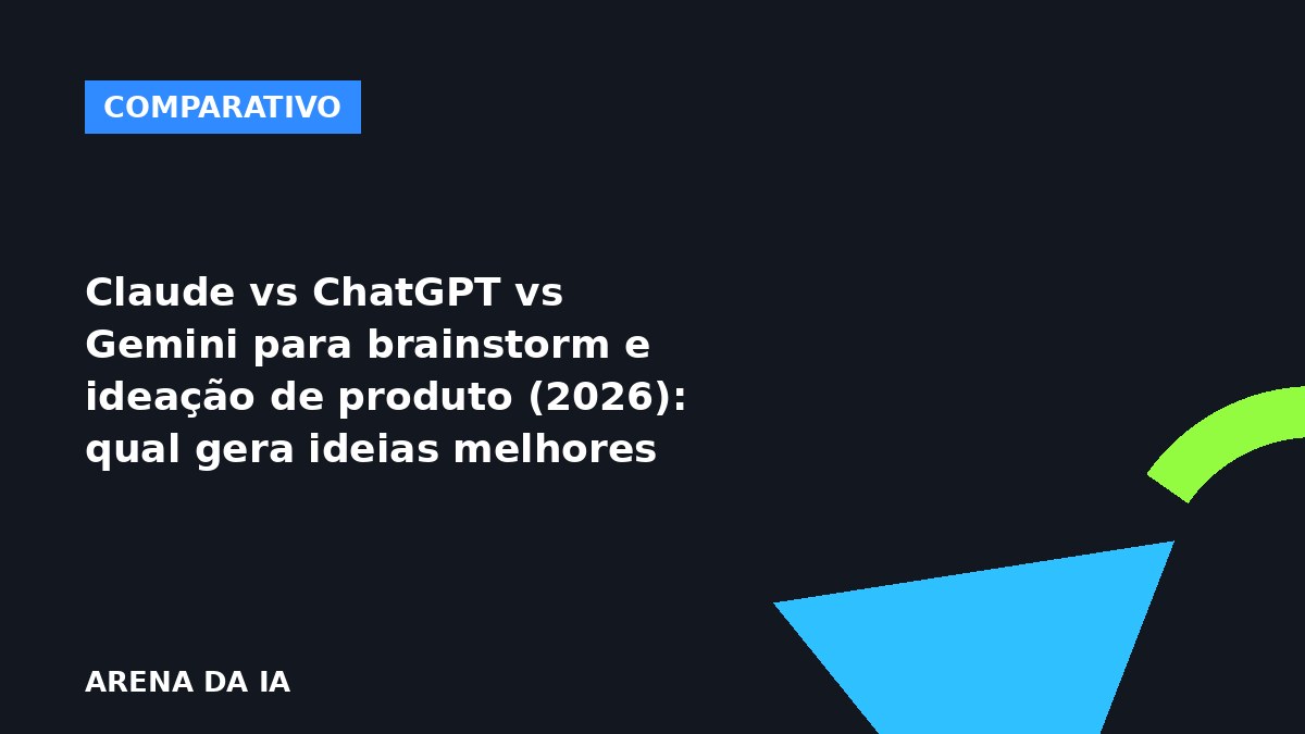 Claude vs ChatGPT vs Gemini para brainstorm e ideação de produto em português