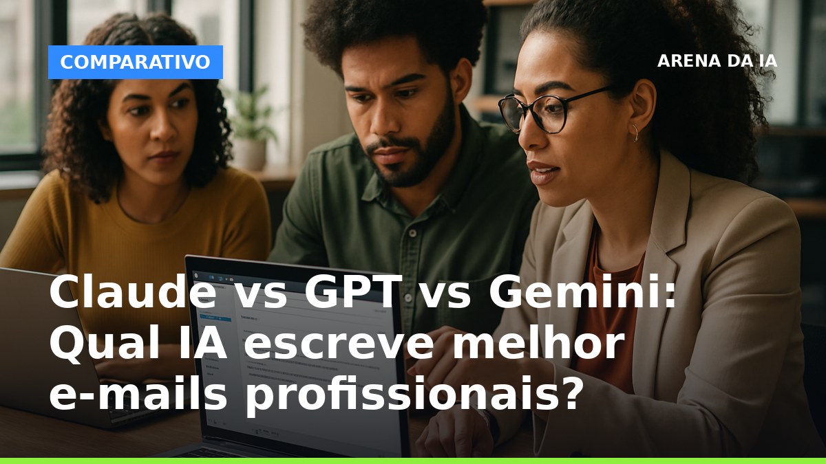 Profissionais brasileiros revisando e-mail corporativo com IA para redação profissional