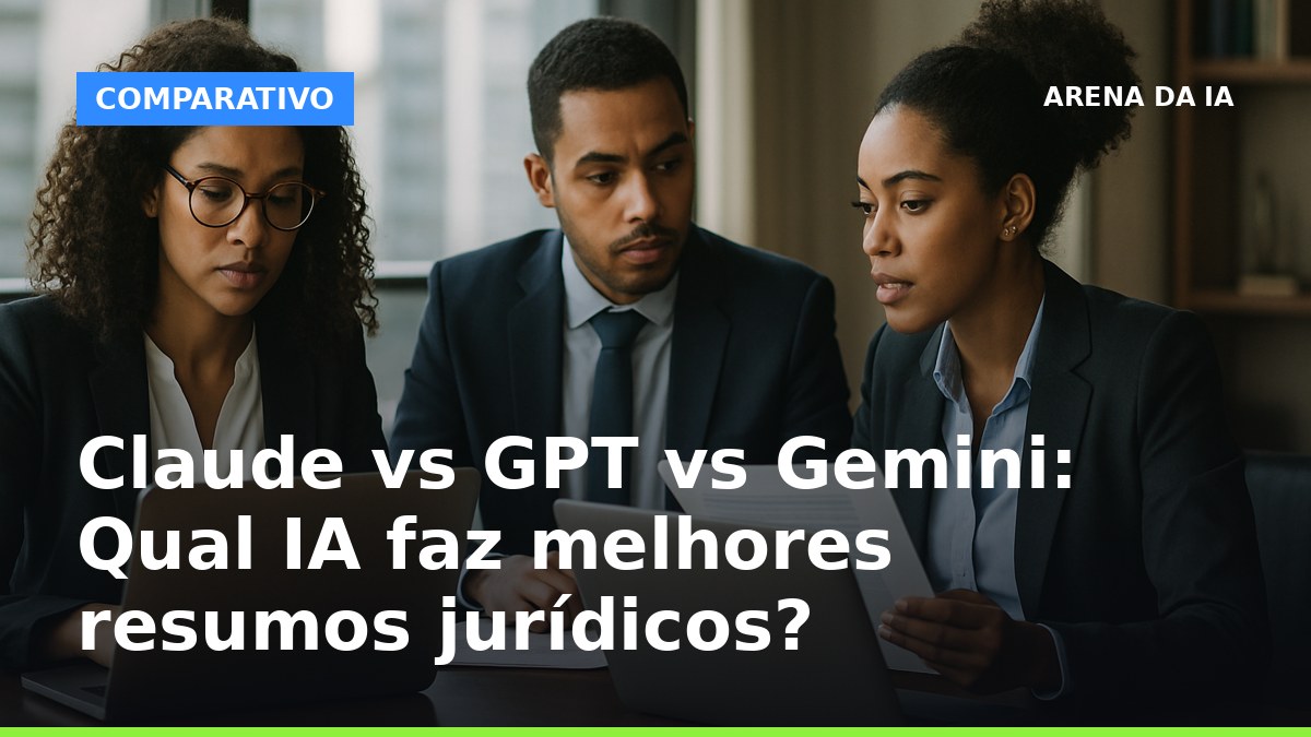 Advogados brasileiros usando IA para resumos jurídicos em escritório moderno
