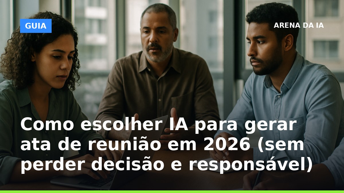 Como escolher IA para gerar ata de reunião em 2026 com decisões, responsáveis e prazos