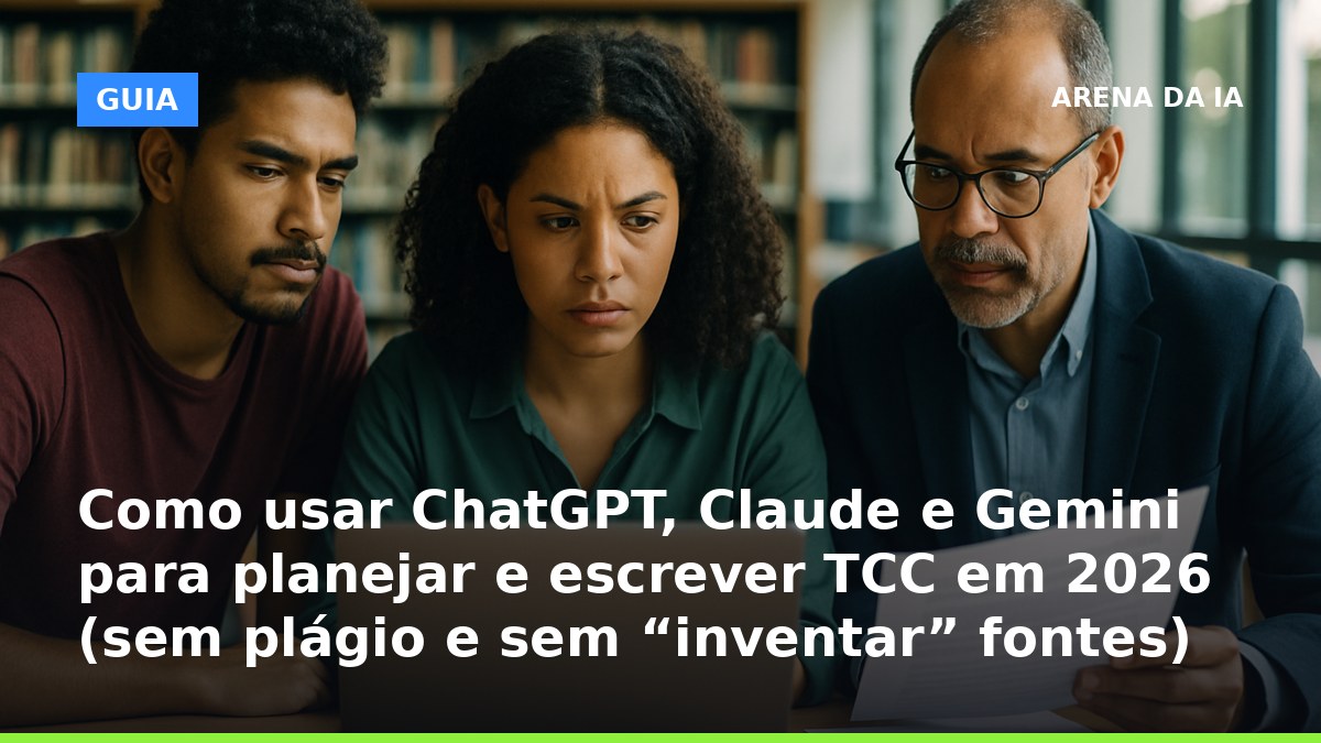 Como usar ChatGPT, Claude e Gemini para escrever TCC sem plágio em 2026