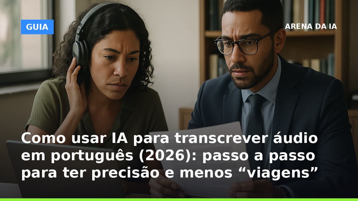Como transcrever áudio em português com IA em 2026 com mais precisão e menos erros