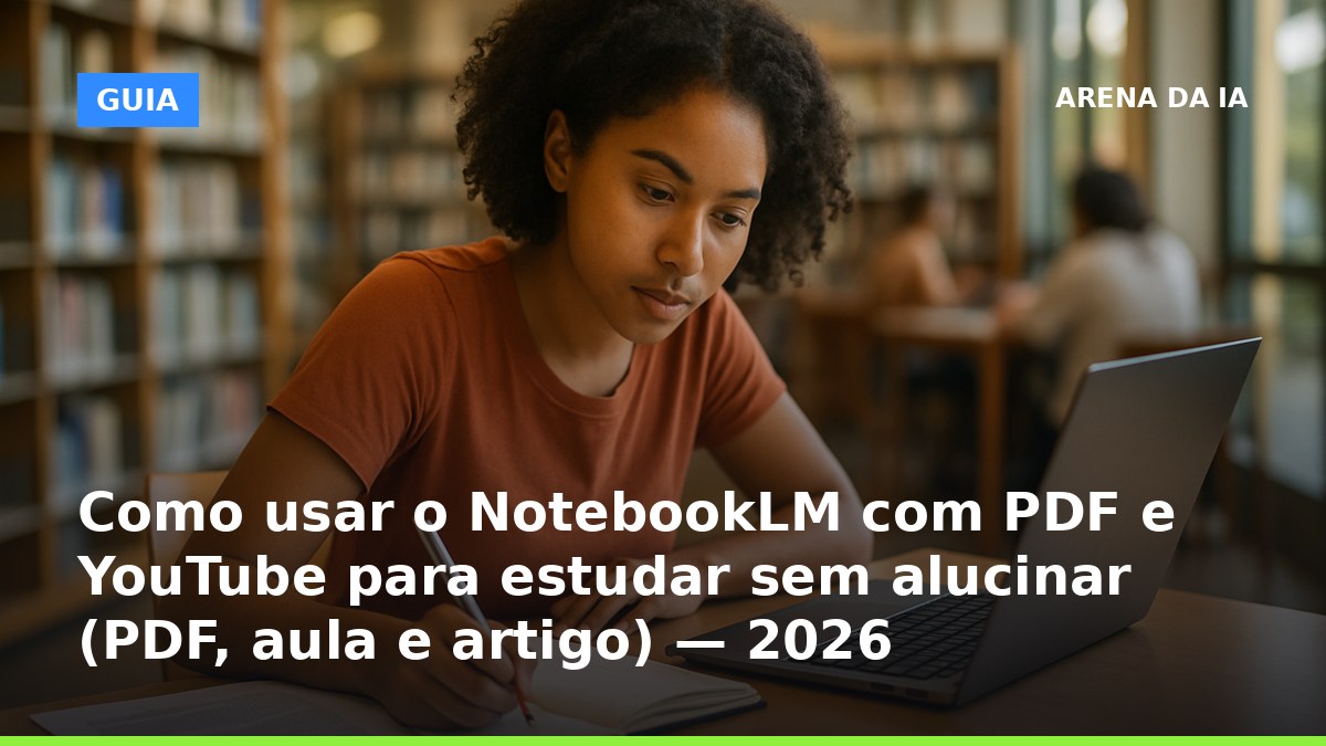 Como usar o NotebookLM com PDF e YouTube para estudar sem alucinar em 2026