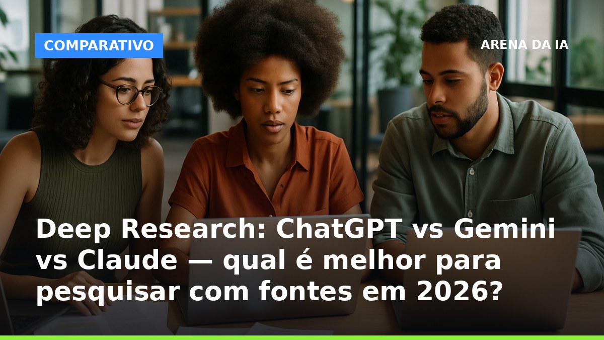 Deep Research: comparação entre ChatGPT, Gemini e Claude para pesquisa com fontes em 2026