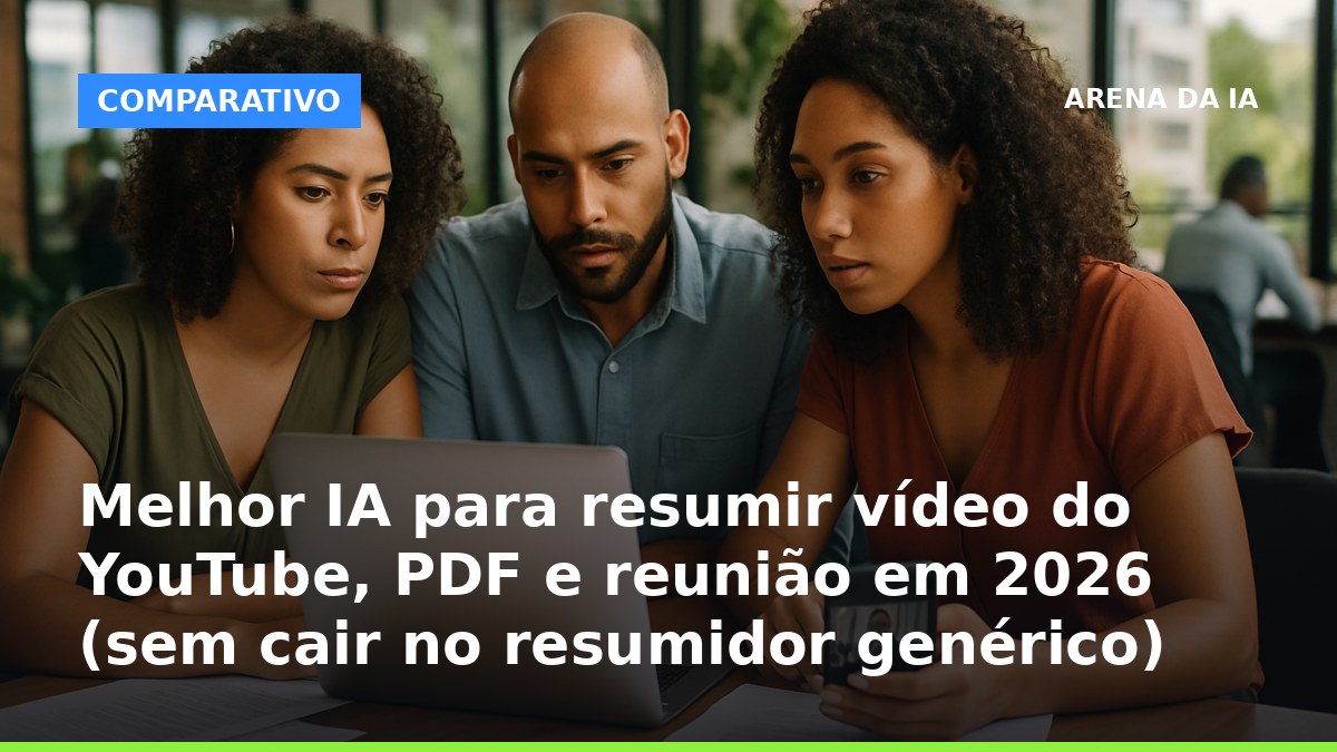 Melhor IA para resumir vídeo do YouTube, PDF e reunião em 2026
