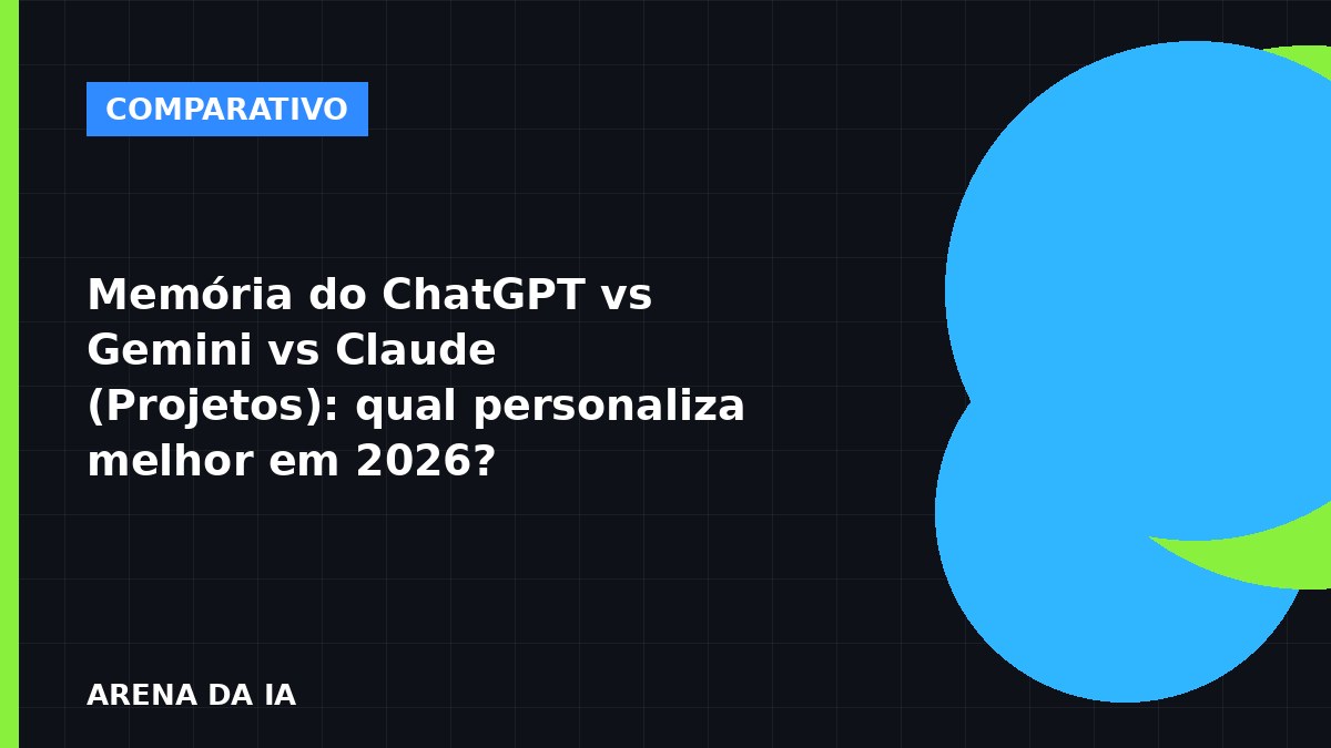 Comparativo de memória do ChatGPT vs Gemini vs Claude para personalização em 2026