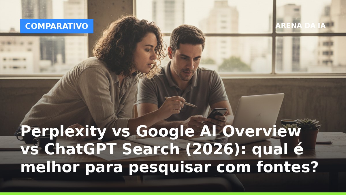 Perplexity vs Google AI Overview vs ChatGPT Search para pesquisar com fontes em 2026