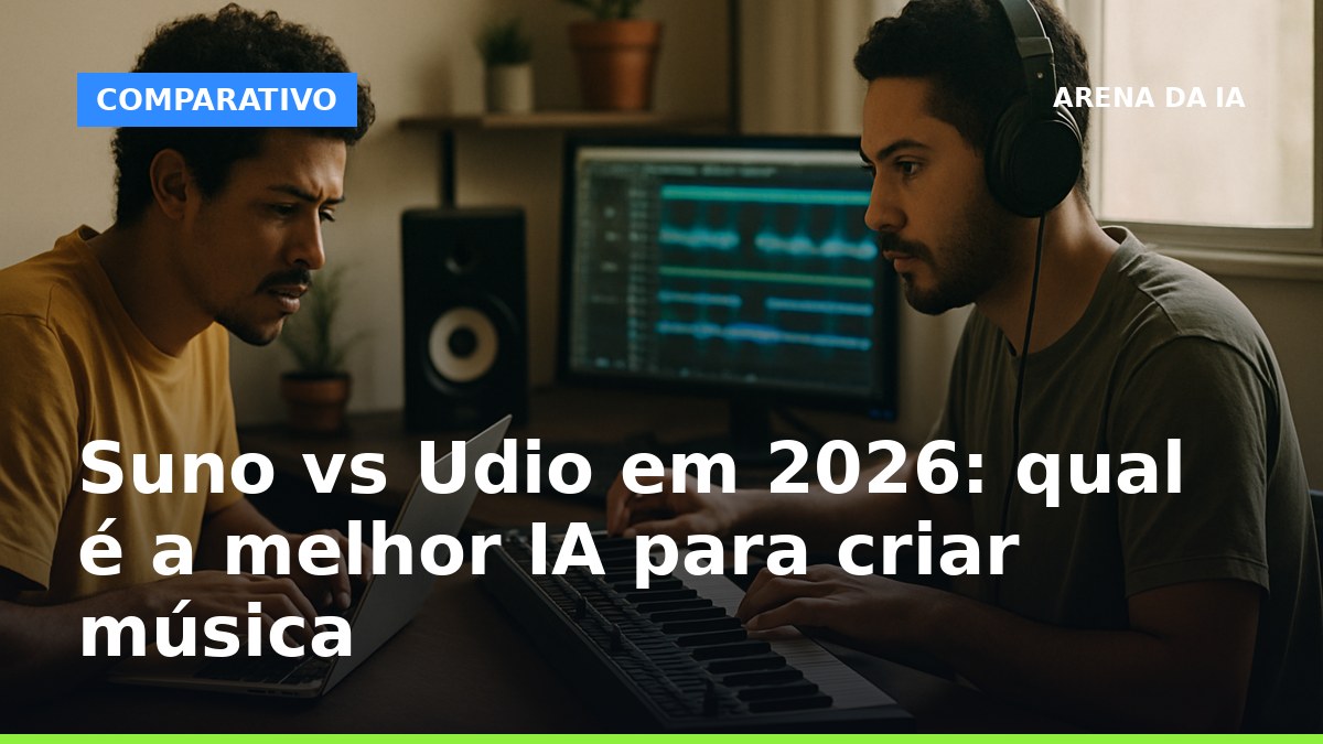 Suno vs Udio em 2026: comparação das IAs para criar música com voz e controle de produção