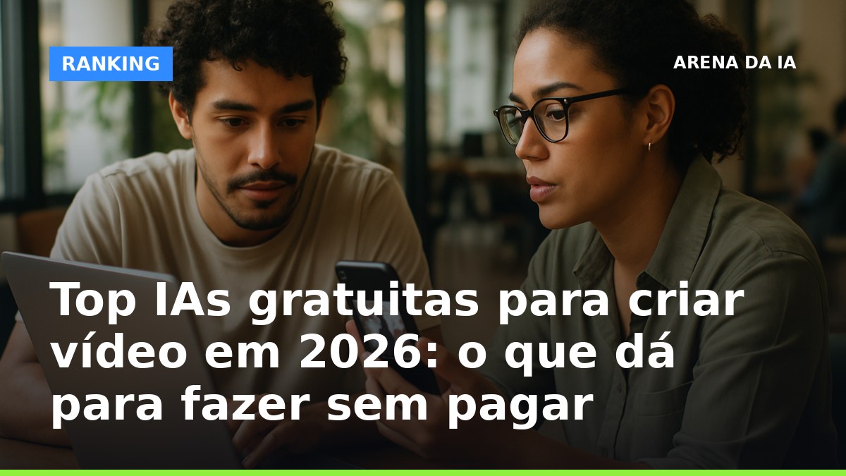 Top IAs gratuitas para criar vídeo em 2026 para Reels e shorts sem pagar